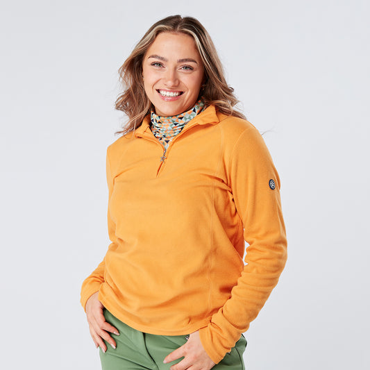 Swing Out Sister Ultra-Soft 1/4 Zip Fleece in Apricot Crush