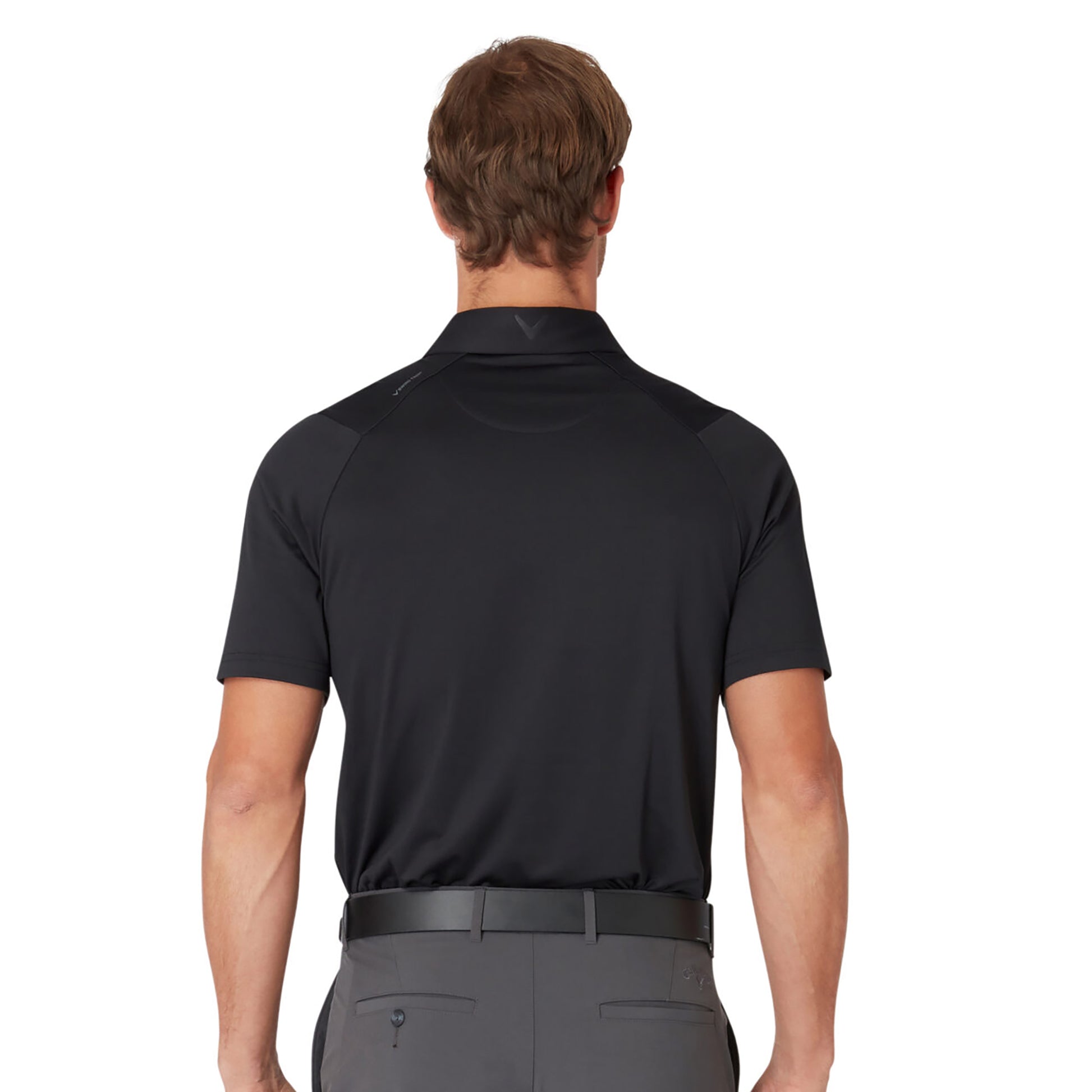 Callaway Mens Short Sleeve Solid Polo in Black