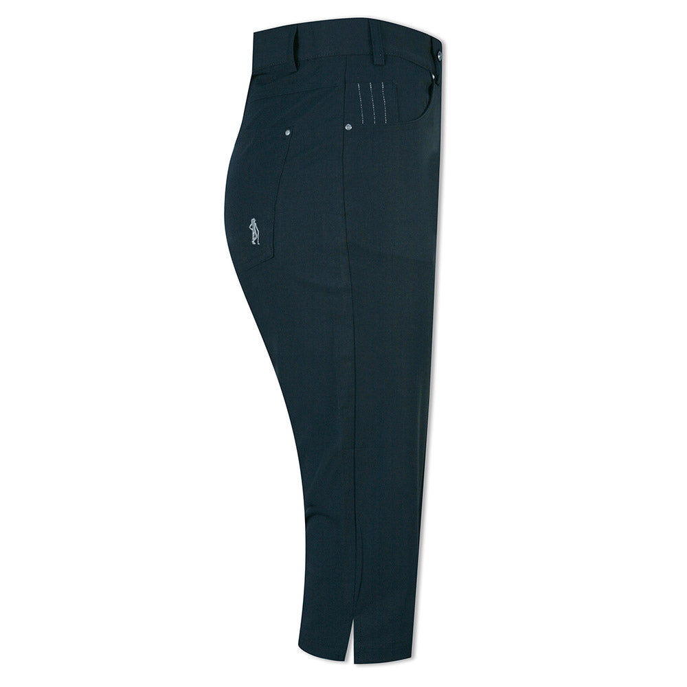 Glenmuir Ladies Navy Pedal Pushers - Tailored Stretch Fit with Diamanté Detailing