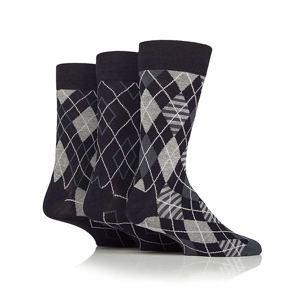 Glenmuir Mens 3-Pair Pack of Bamboo Socks in Tartan Gift Box