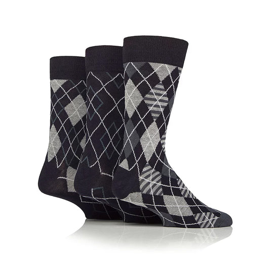 Glenmuir Mens 3-Pair Pack of Bamboo Socks in Tartan Gift Box