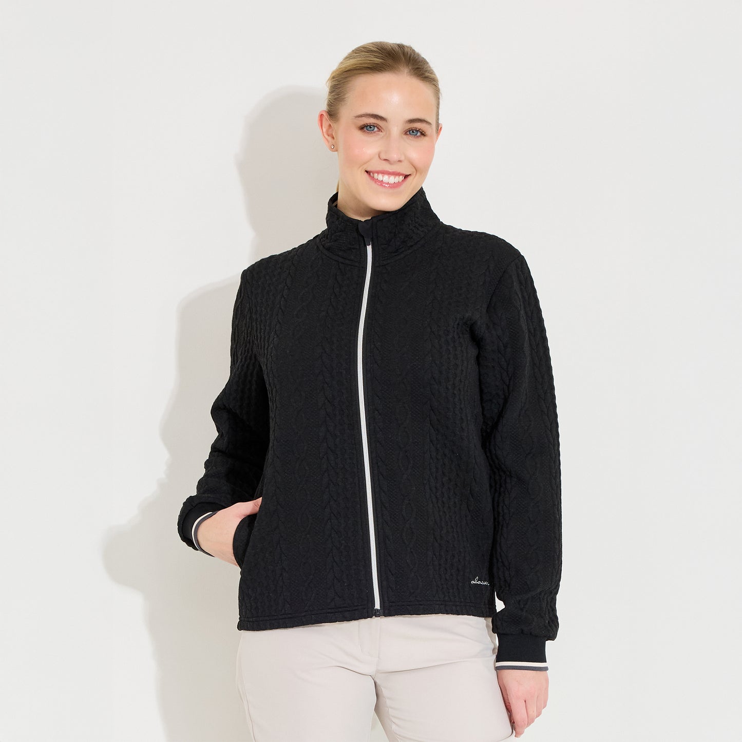 Abacus Ladies Full-Zip Fleece Mid-Layer Jacket  in Black