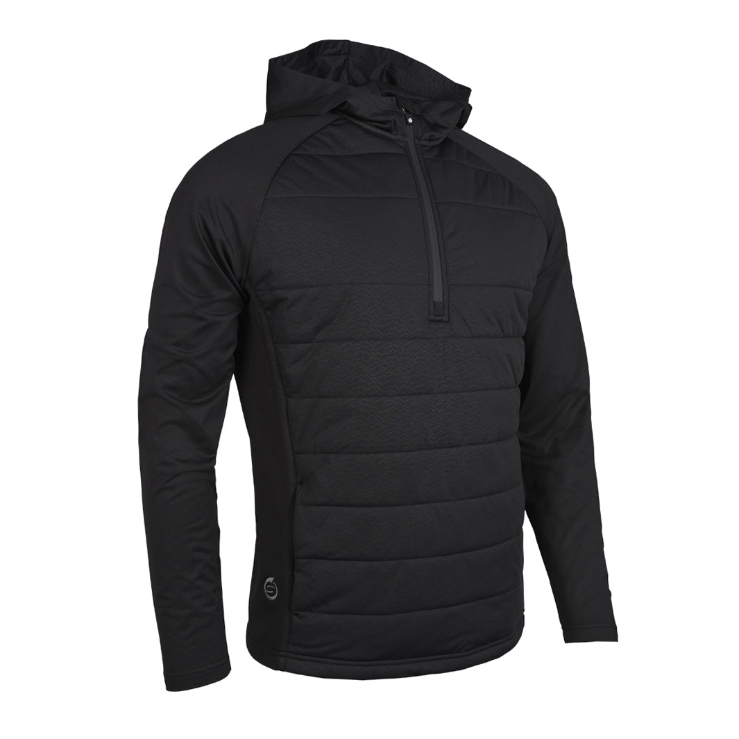 Sunderland Mens Thermal Hooded Hybrid Jacket with Water Repellent Finish in Black Ridge