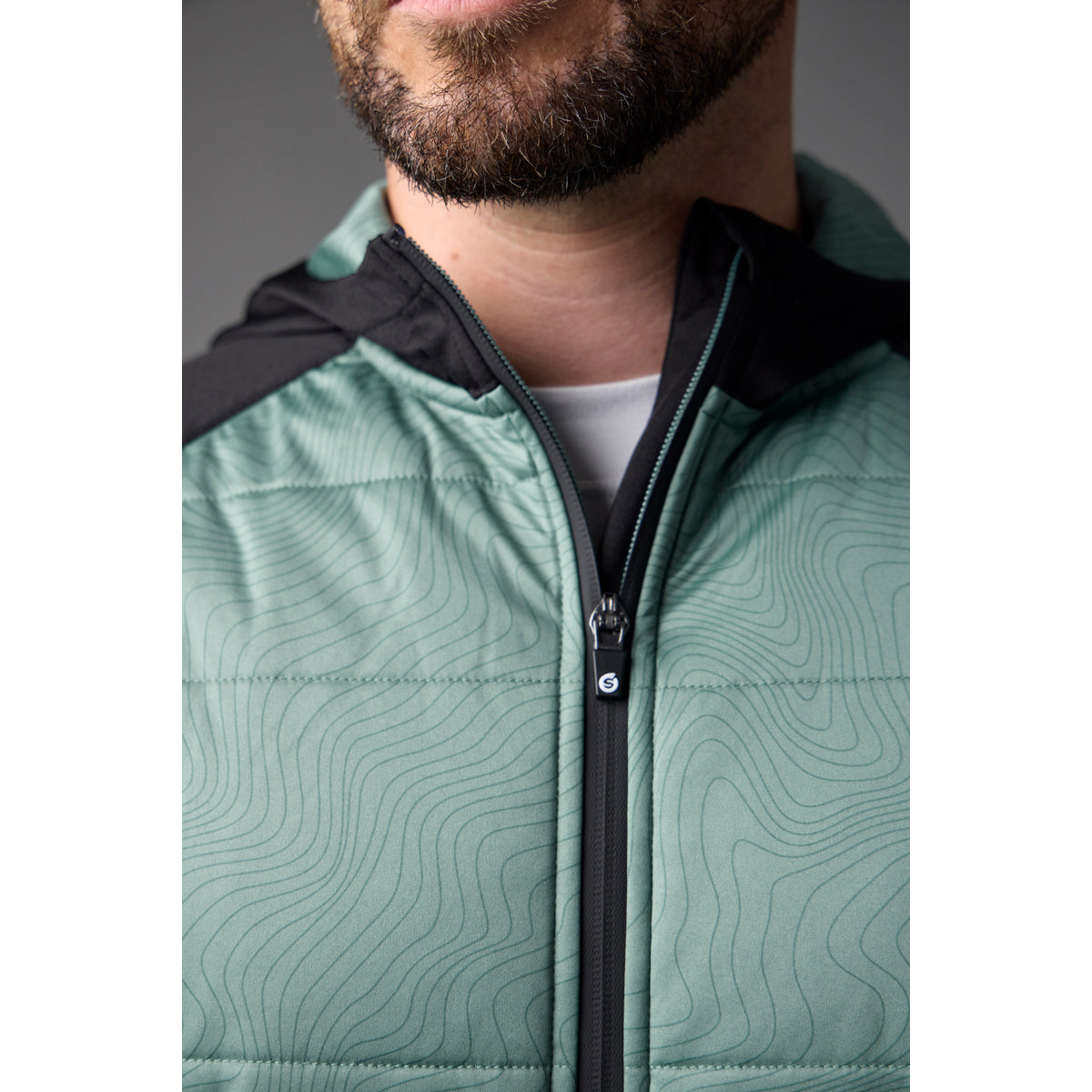 Sunderland Mens Thermal Hooded Hybrid Jacket with Water Repellent Finish