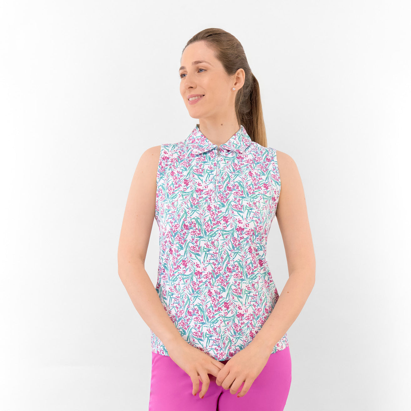 Pure Golf Ladies Sleeveless Polo – Striking Style Meets Breathable Comfort