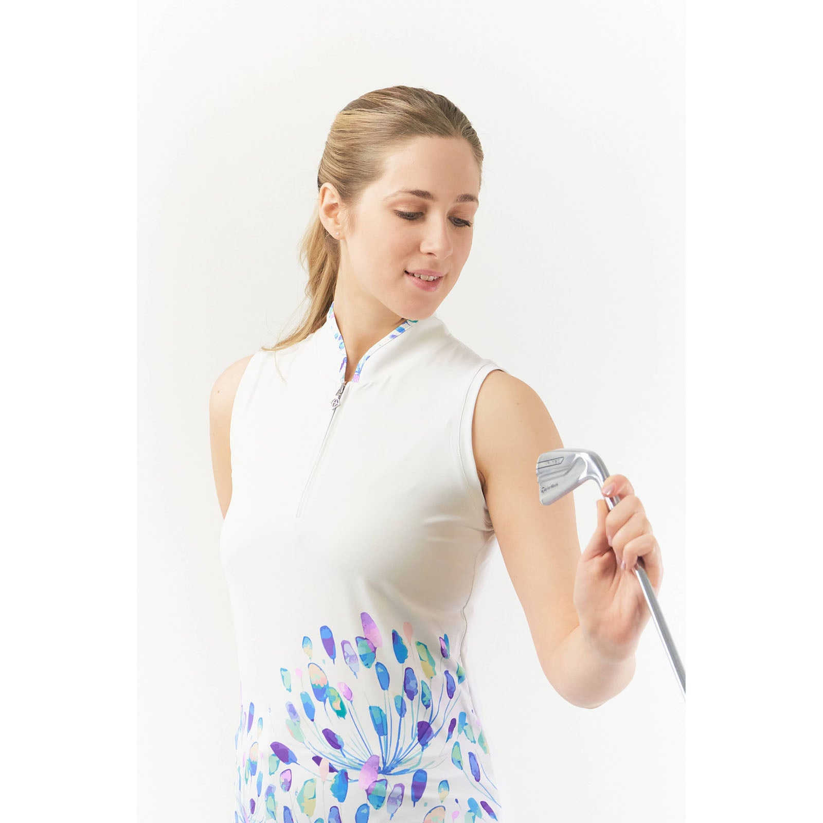 Pure Sleeveless Polo with Opal Wish Statement Print