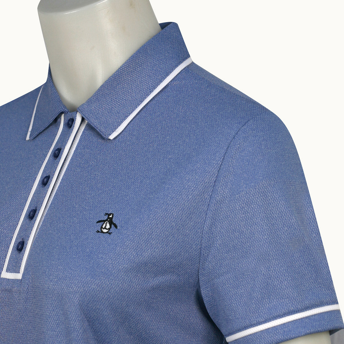 Original Penguin Ladies Piped Short Sleeve Polo in Bluing