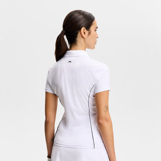 J.Lindeberg Ladies Short Sleeve Polo for Sophisticated Style with Athletic Performance