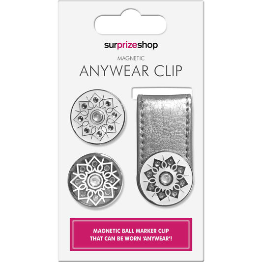 Surprizeshop Metallic Magnetic Clip Golf Ball Marker Anywear Set