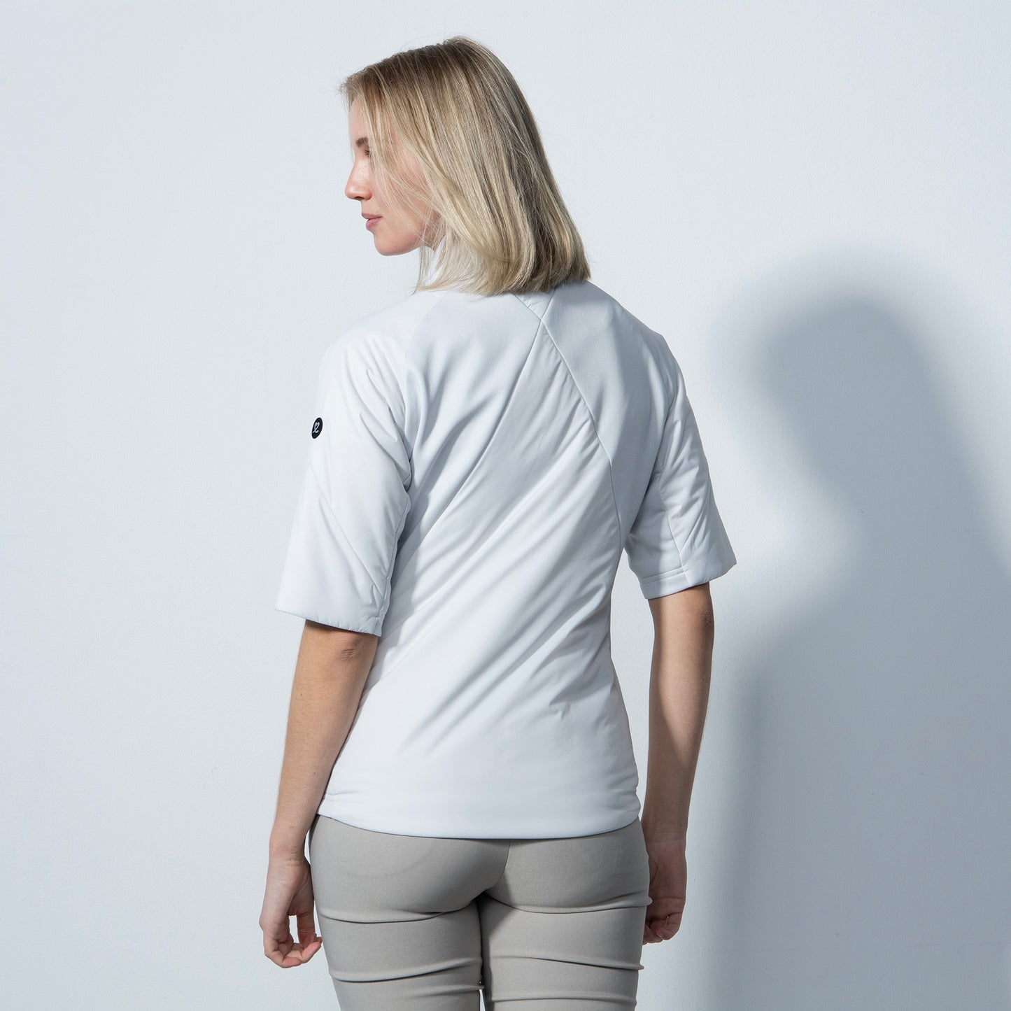 Daily Sports Ladies Padded Half Sleeve Jacket in Pearl White