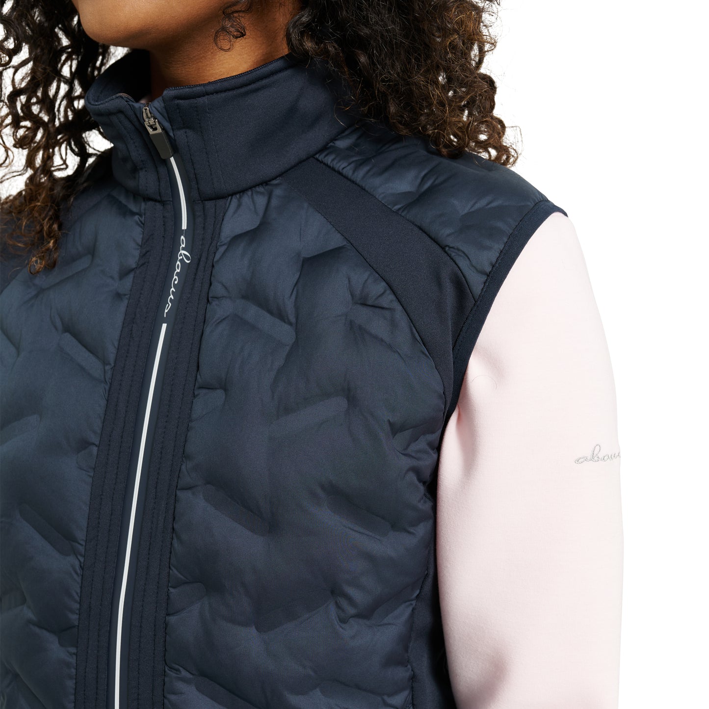 Abacus Ladies Quilted Gilet with Stretch Side Panels in Navy