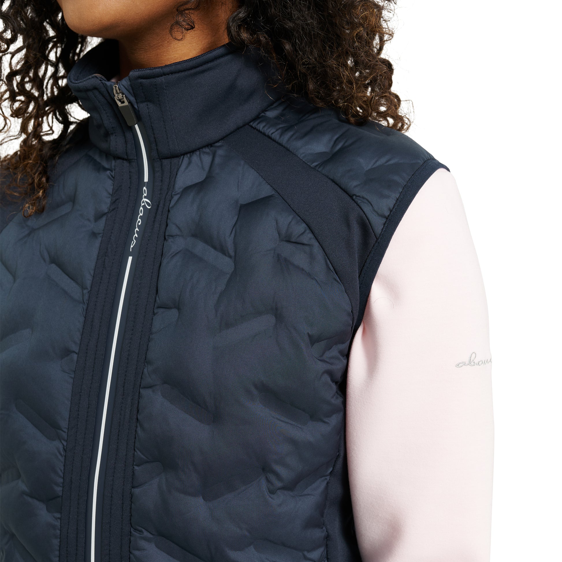Abacus Ladies Quilted Gilet with Stretch Side Panels in Navy