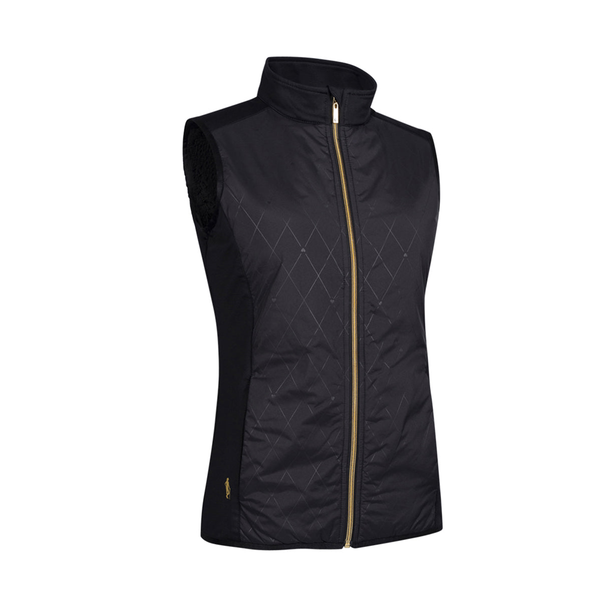 Glenmuir Ladies Thermal Gilet with Subtle Diamond Print in Black Diamond