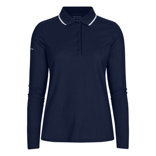 Rohnisch Ladies Long Sleeve Polo with Contrast Trim in Navy