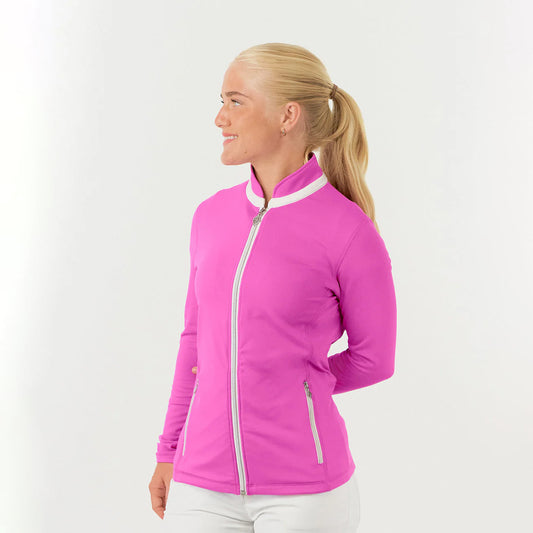 Pure Golf Ladies Full Zipped Mid-Layer Jacket in Azalea Pink