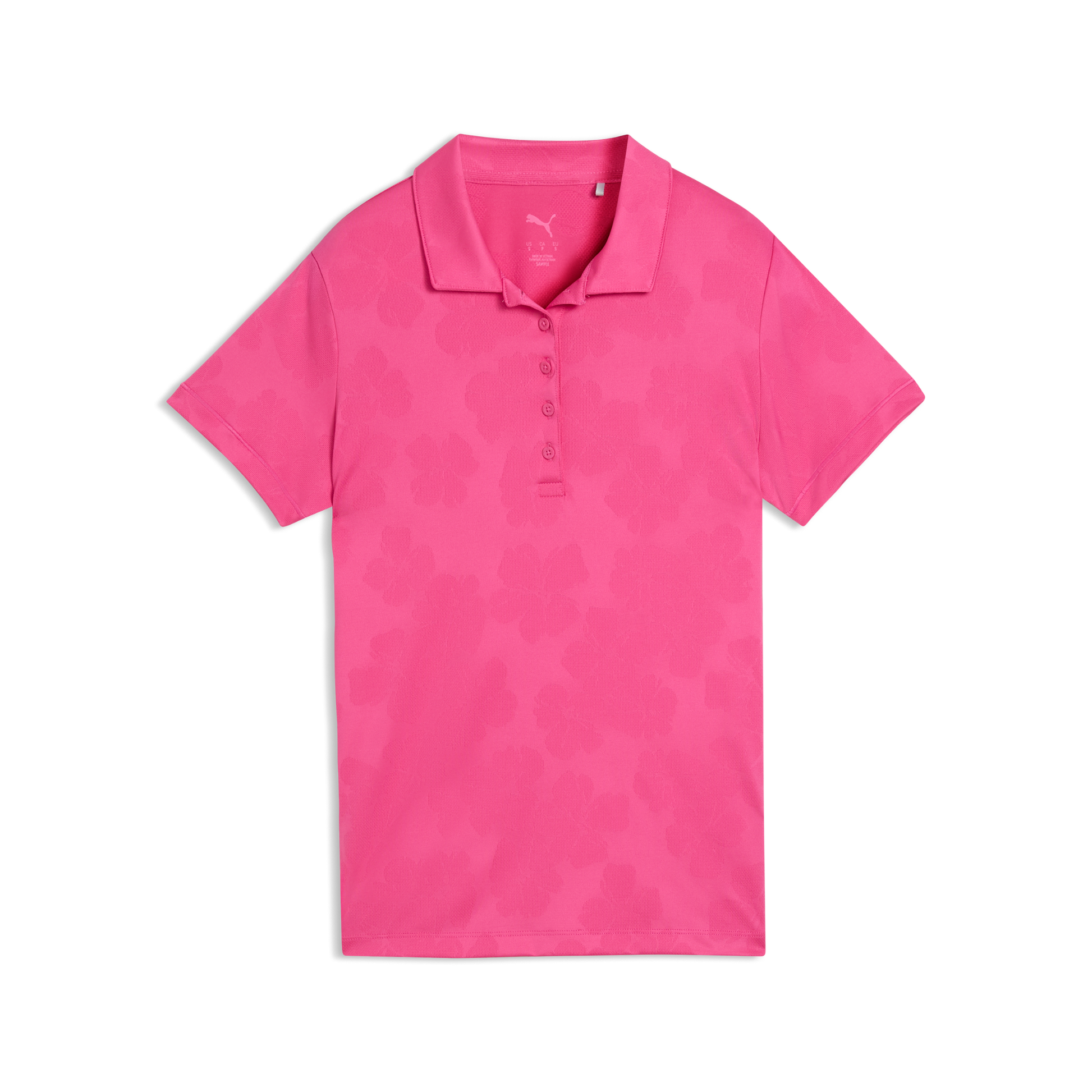Puma Golf Ladies Short Sleeve Polo with Elegant Floral Jaquard Detail