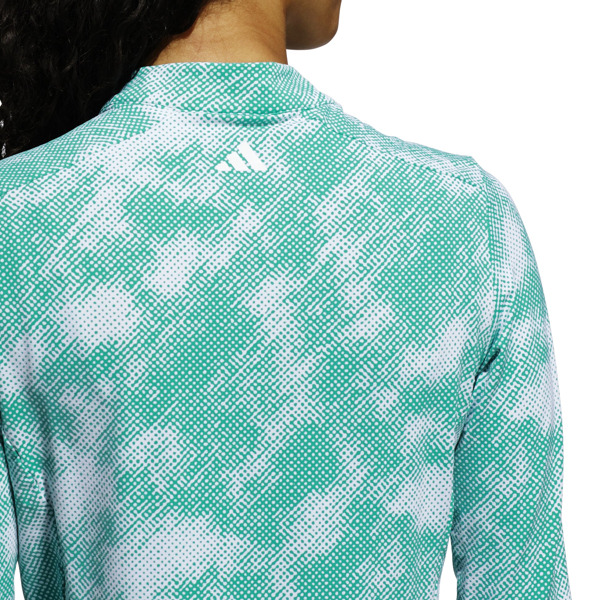 adidas Golf Ladies Zip-Neck Top with Abstract Dot Print