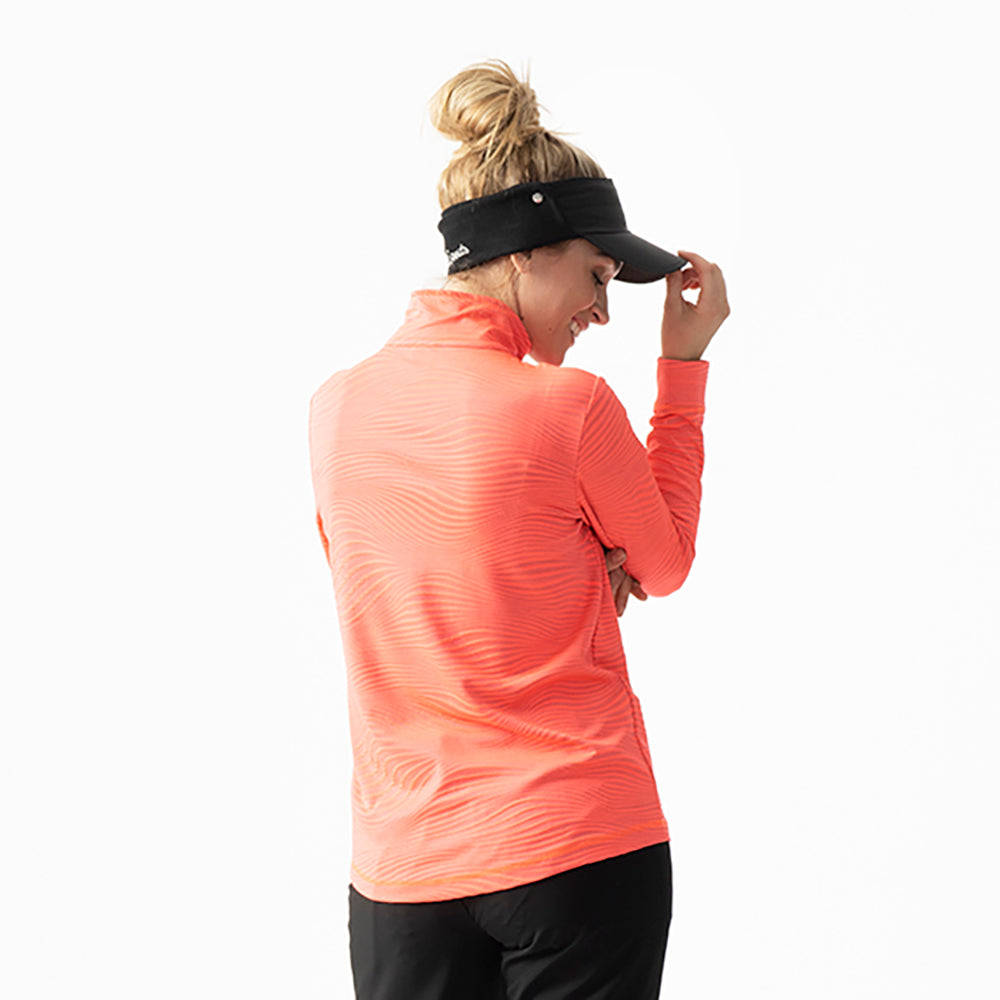 Daily Sports Ladies Full Zip Wave Print Mid-layer Golf Top