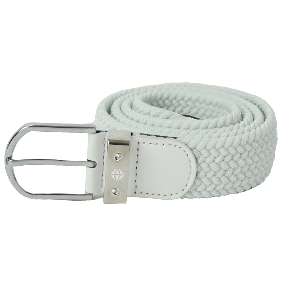 Pure Golf Ladies Woven Stretch Belt in Ice White