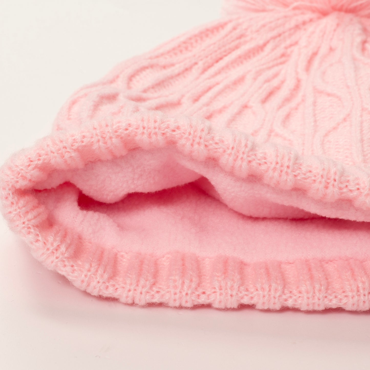 Green Lamb Ladies Fleece Lined Knitted Bobble Hat