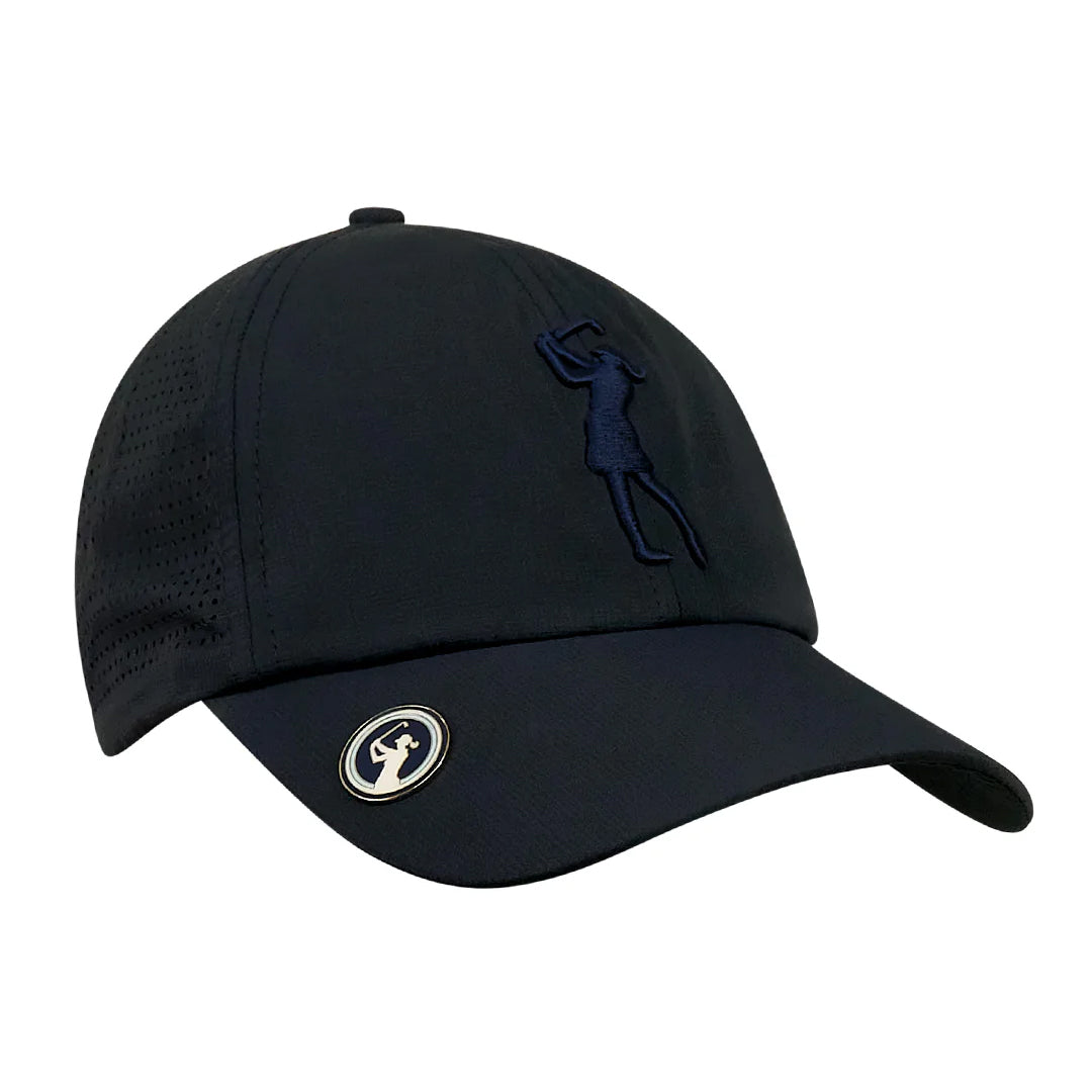 Surprizeshop Ladies Navy Vented Golf Cap with Magnetic Ball Marker