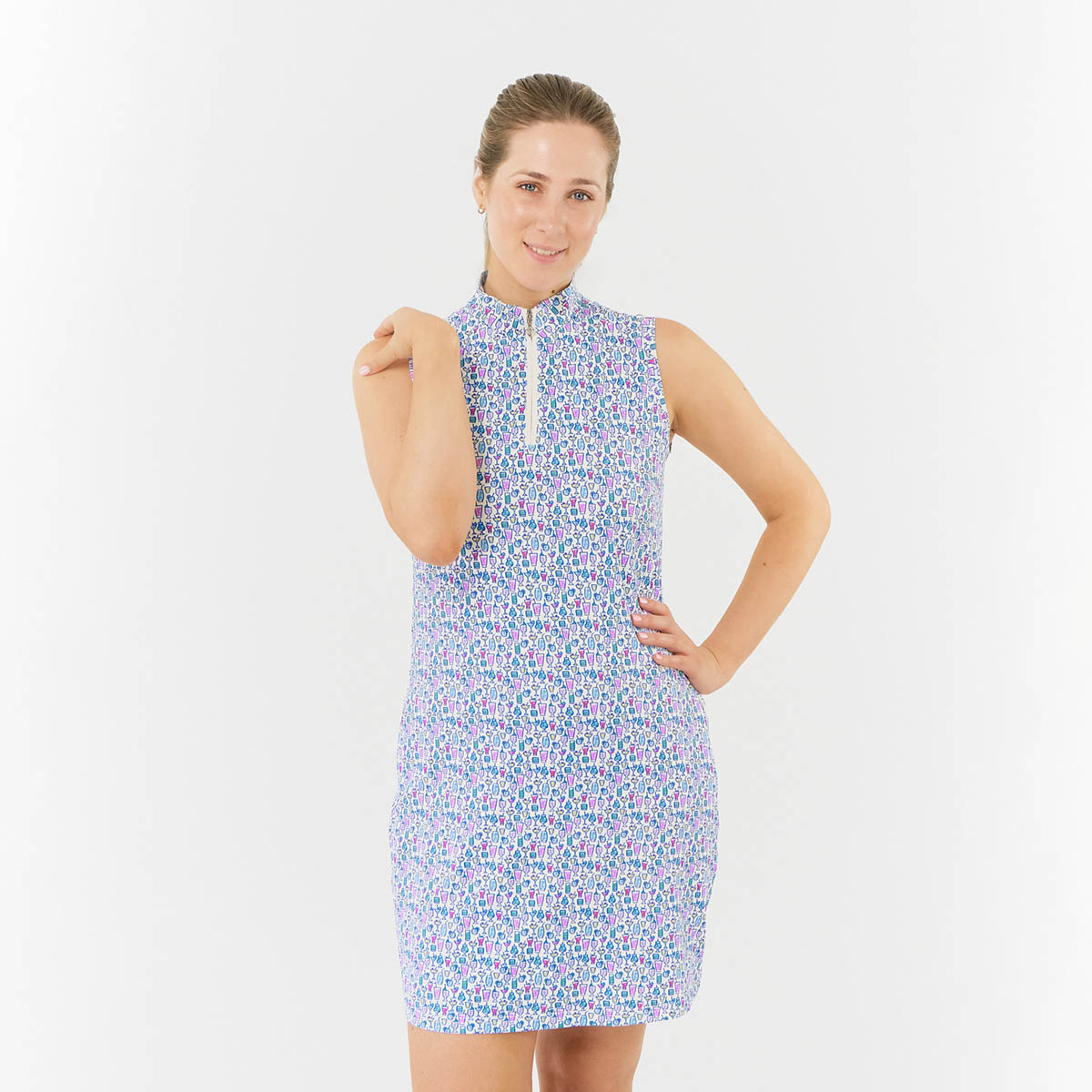 Pure Golf Cocktail Print Sleeveless Dress