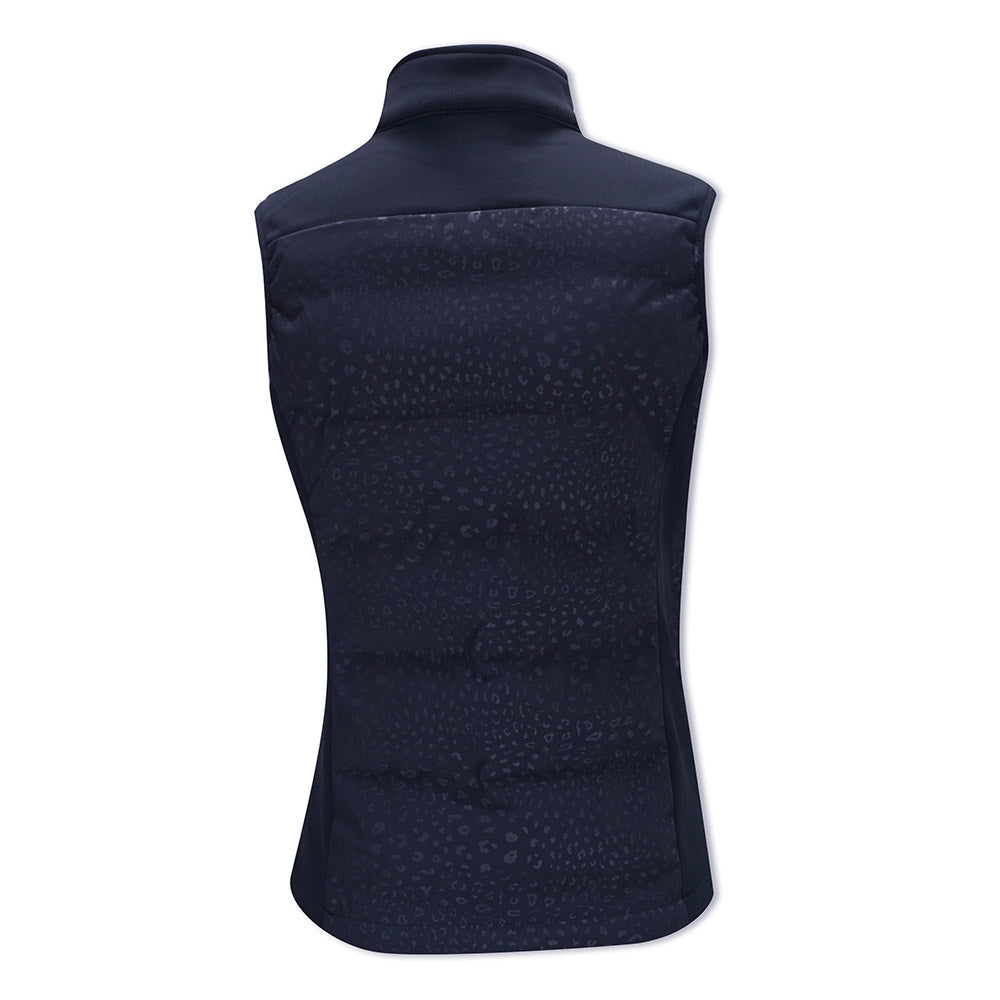 Glenmuir Ladies Water Repellent Padded Gilet in Navy Animal Print