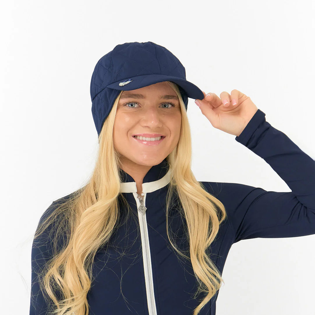 Surprizeshop Ladies Fleece Lined Waterproof Cap in Navy