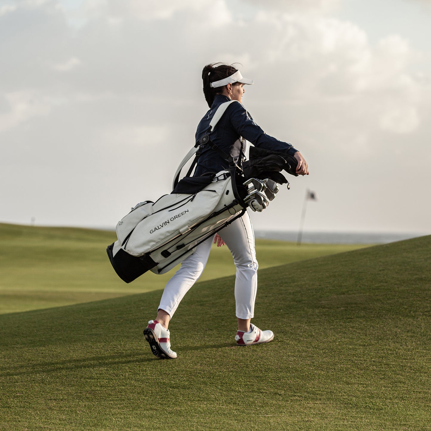 Galvin Green Women's Navy Windproof Jacket with Water Repellent Finish