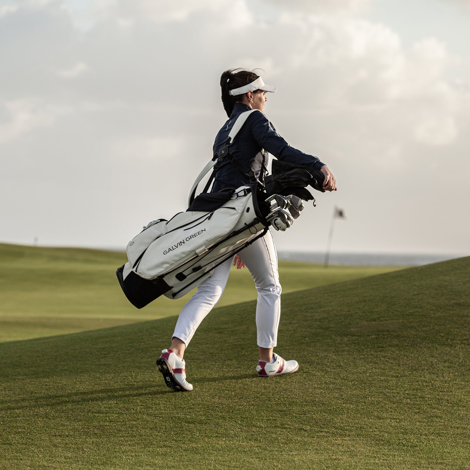 Galvin Green Women's Navy Windproof Jacket with Water Repellent Finish