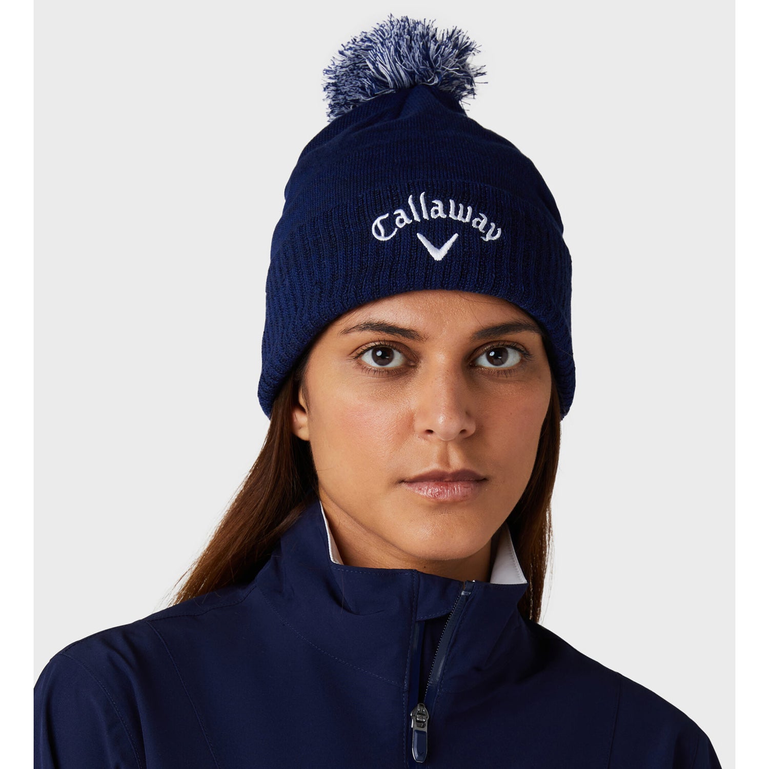 Callaway Women's Fully Fleece Lined Bobble Hat in Navy