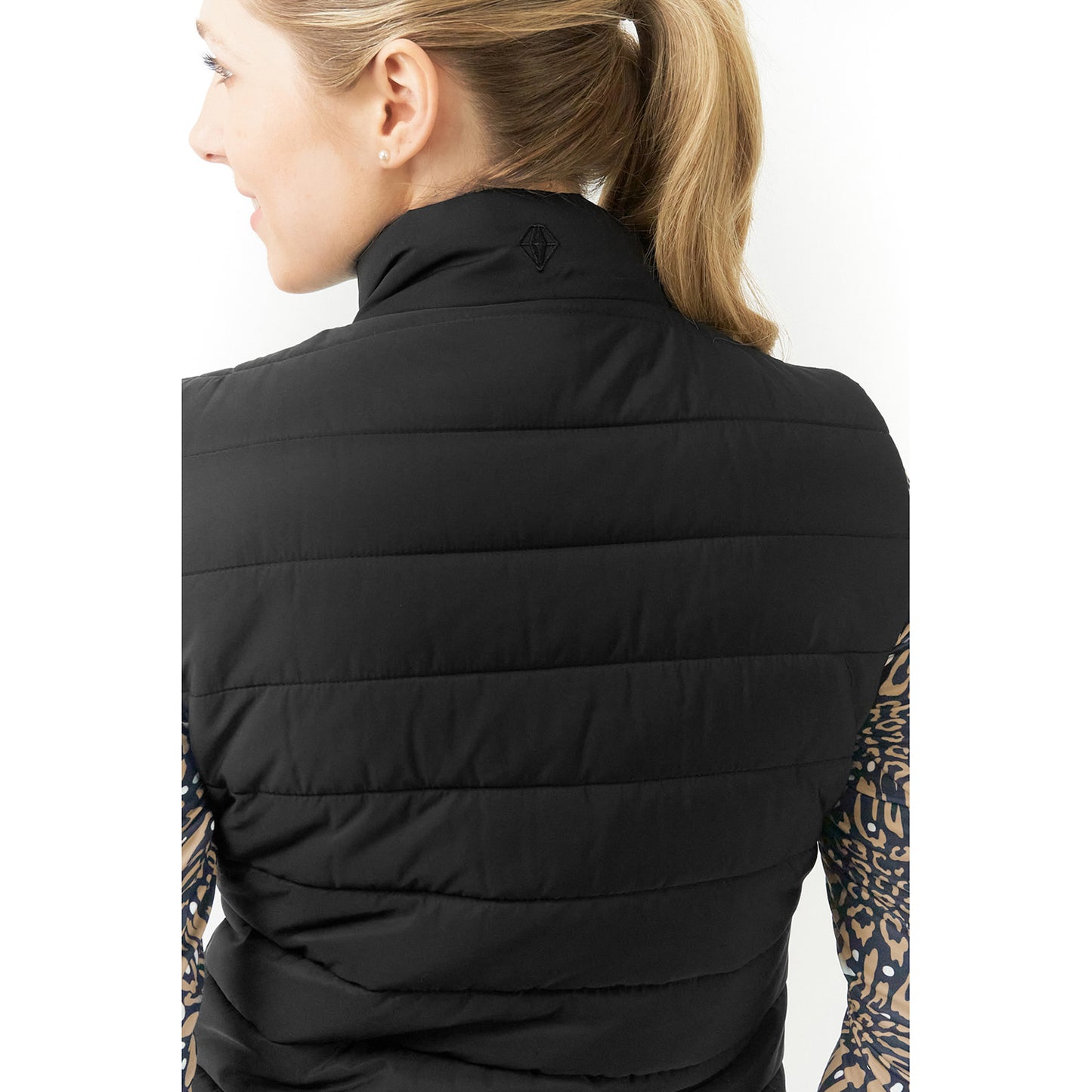 Pure Golf Ladies Reversible Gilet in Black & Wild Truffle