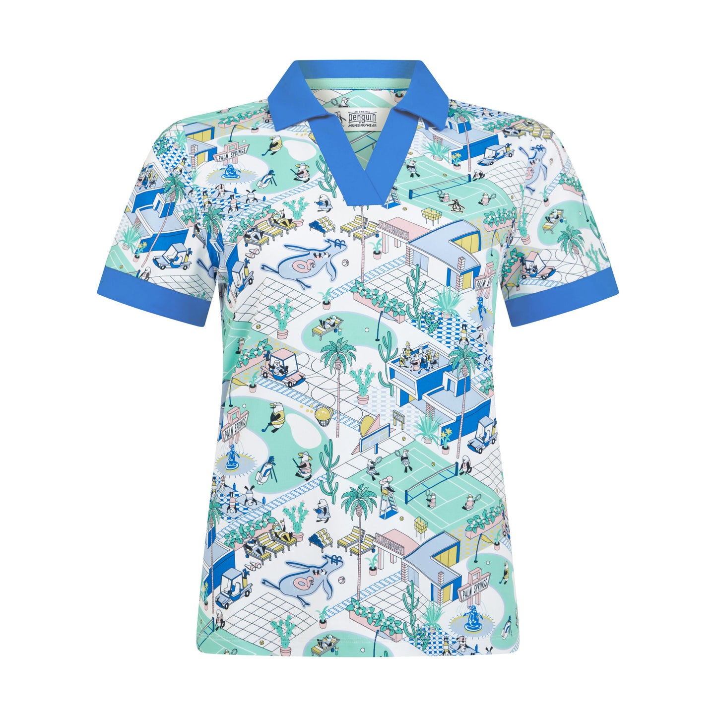 Original Penguin Ladies Palm Springs Print Short Sleeve Polo