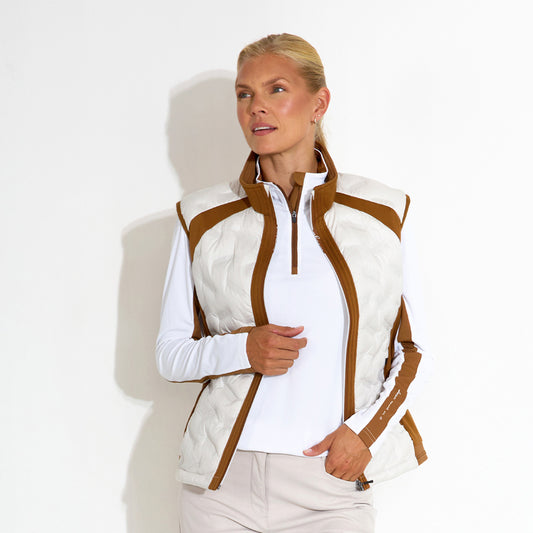 Abacus Ladies Quilted Gilet with Stretch Side Panels