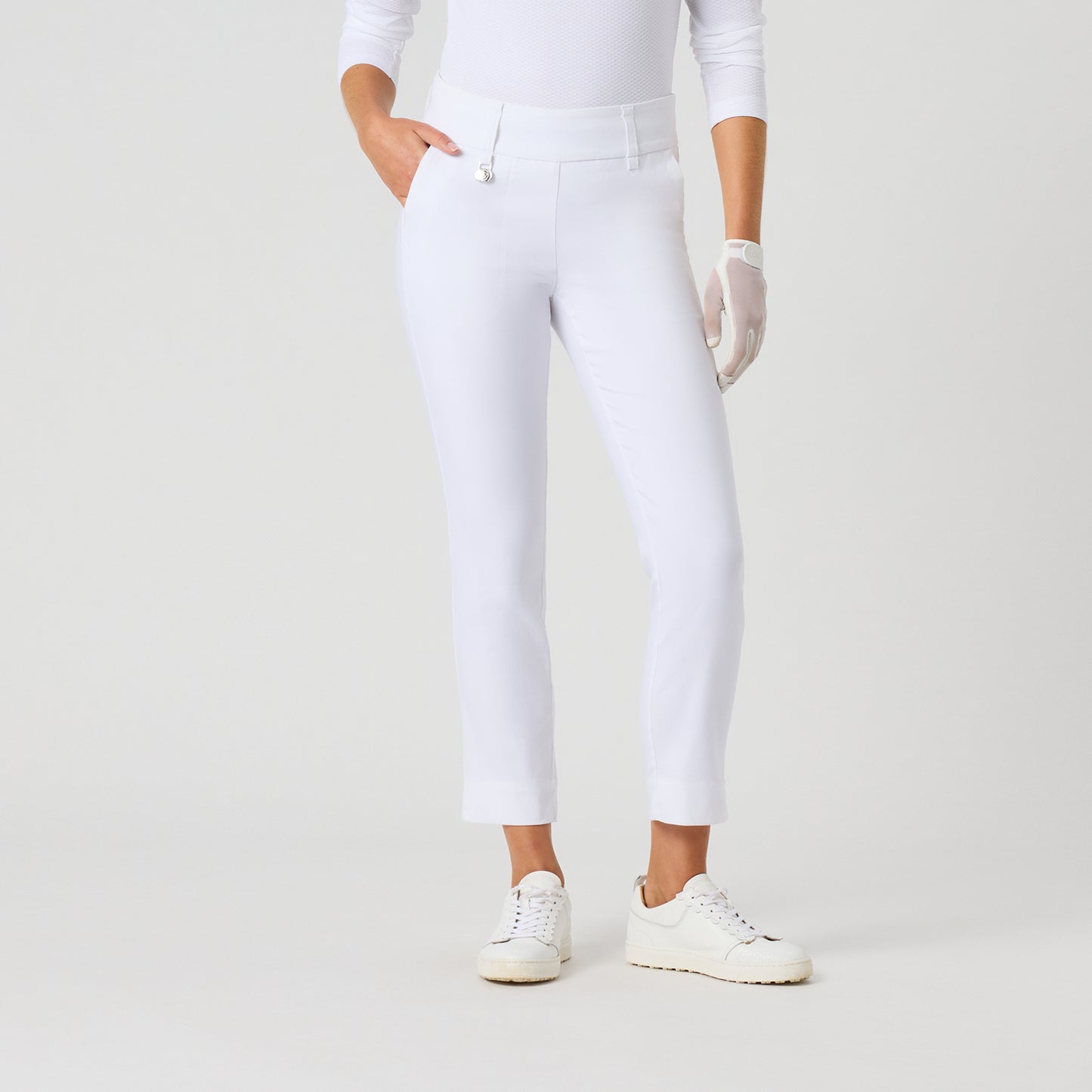 Daily Sports Ladies Pull-On 7/8 Trousers with Super-Stretch Finish in White