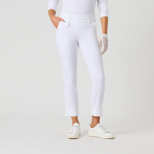Daily Sports Ladies Pull-On 7/8 Trousers with Super-Stretch Finish in White
