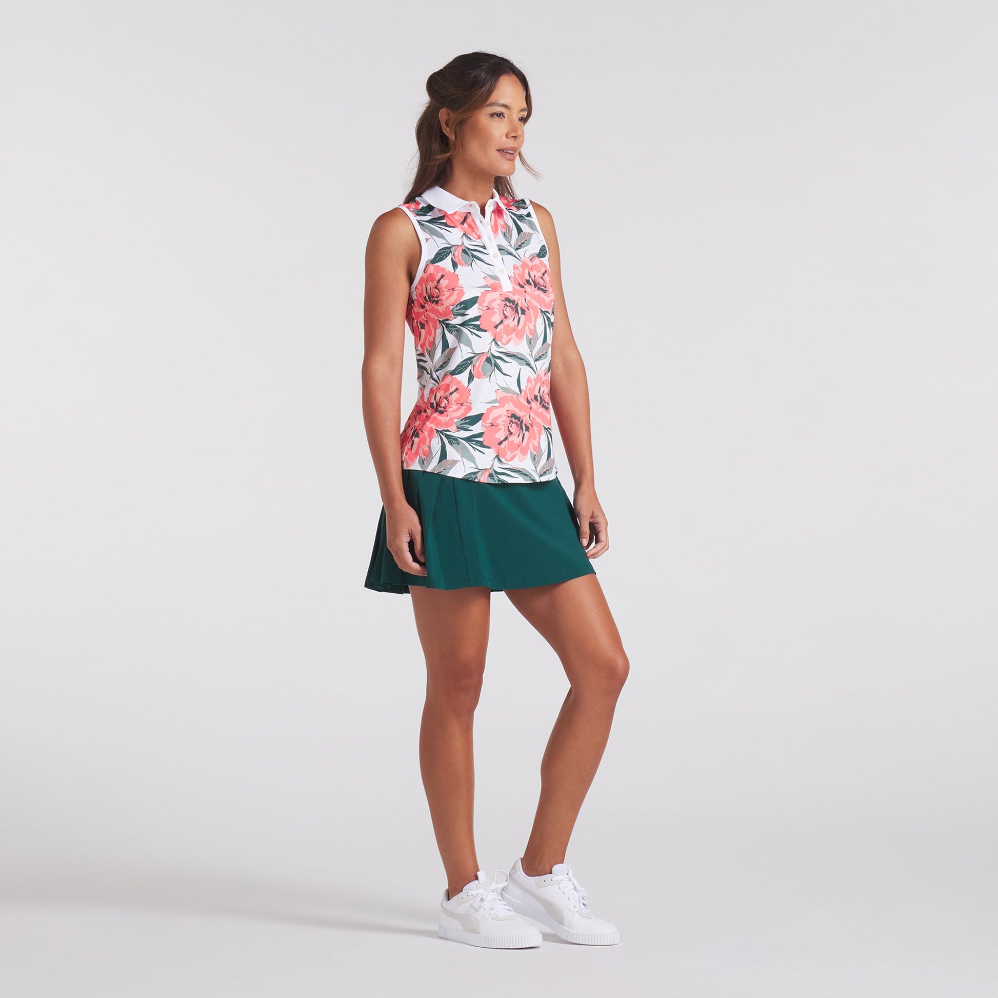 Puma Golf Ladies Sleeveless Polo in Floral Print