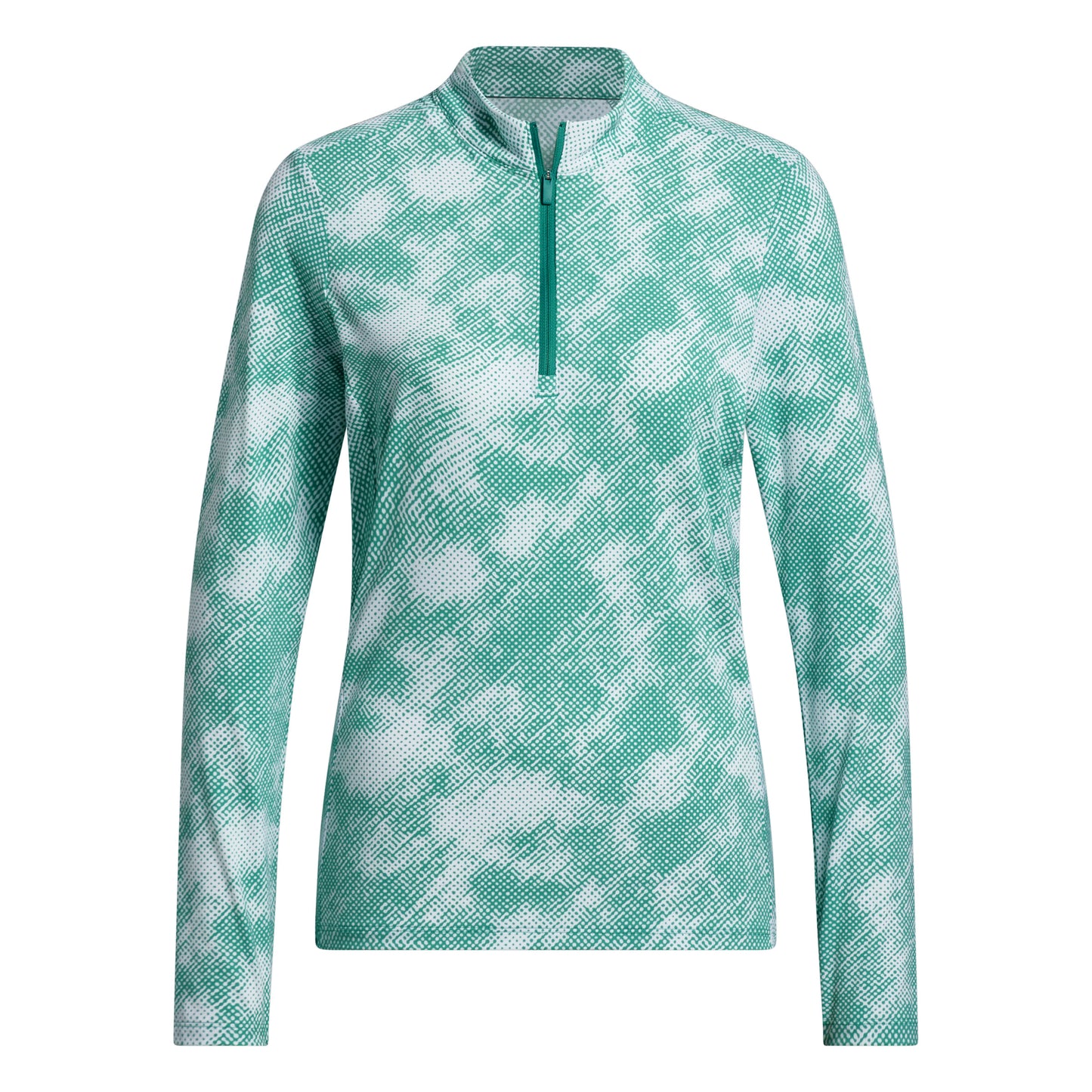 adidas Golf Ladies Zip-Neck Top with Abstract Dot Print