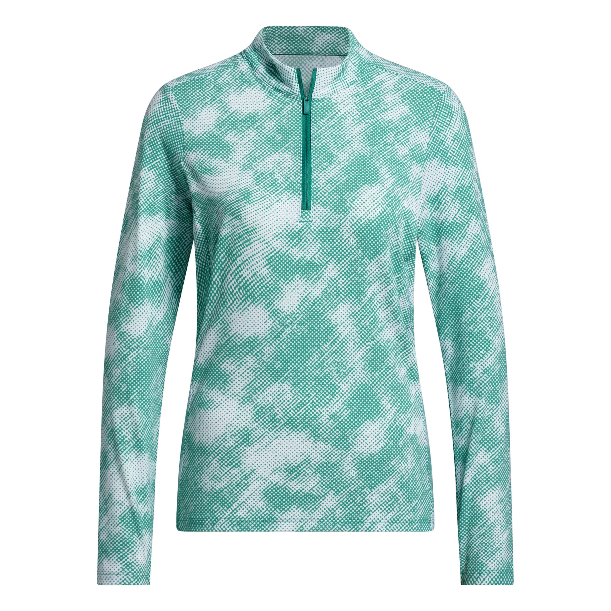 adidas Golf Ladies Zip-Neck Top with Abstract Dot Print