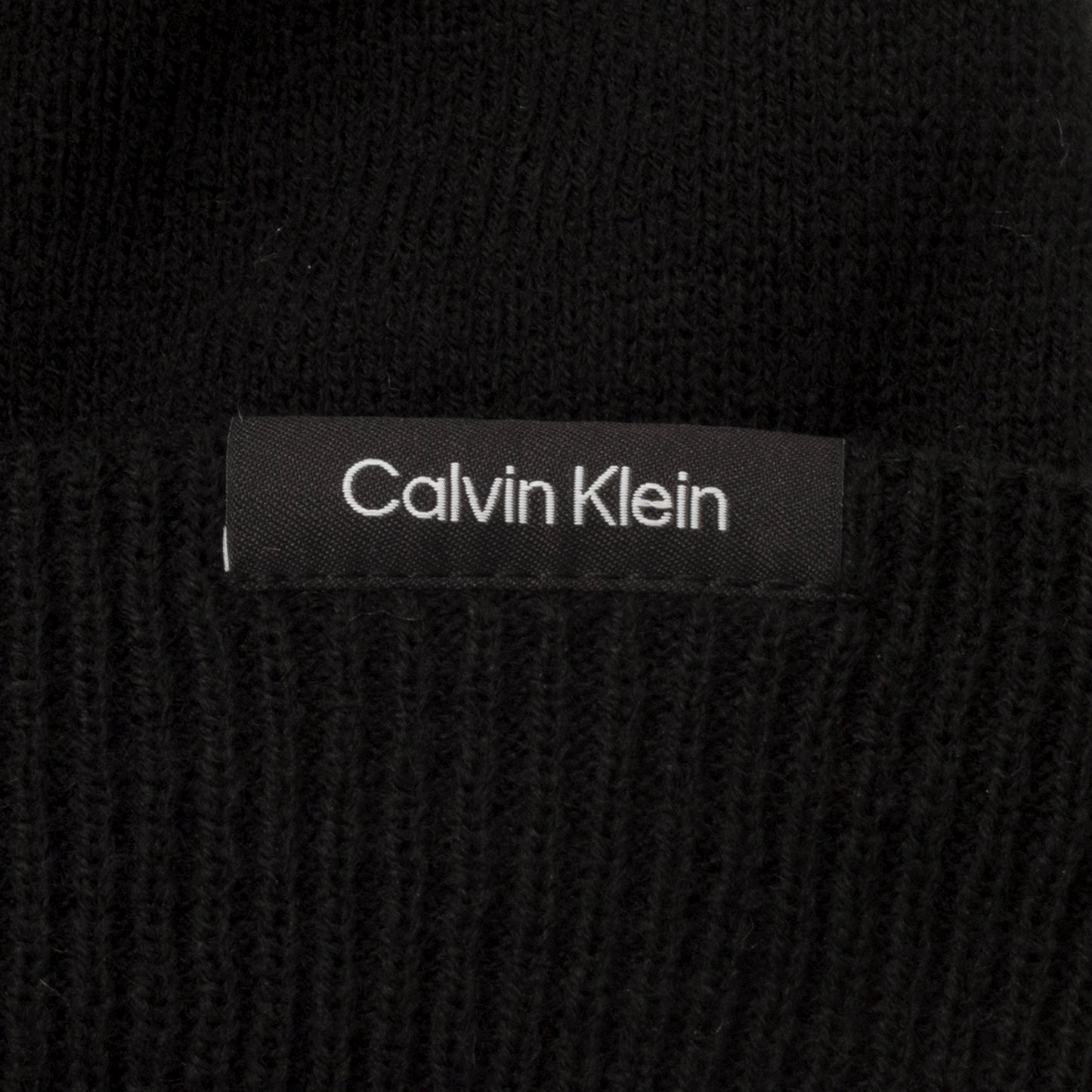Calvin Klein Mens Fleece Lined Black Bobble Hat