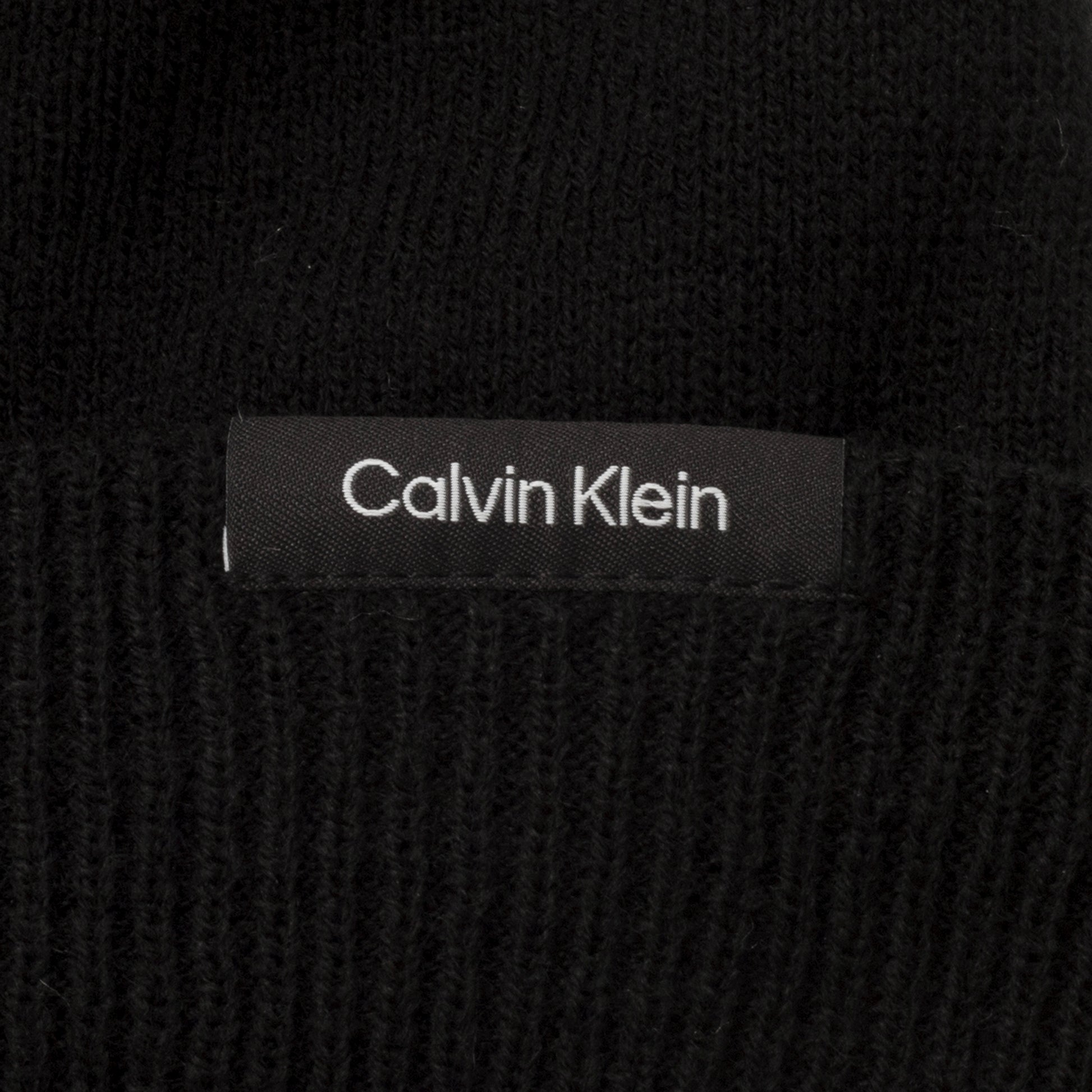 Calvin Klein Mens Fleece Lined Black Bobble Hat