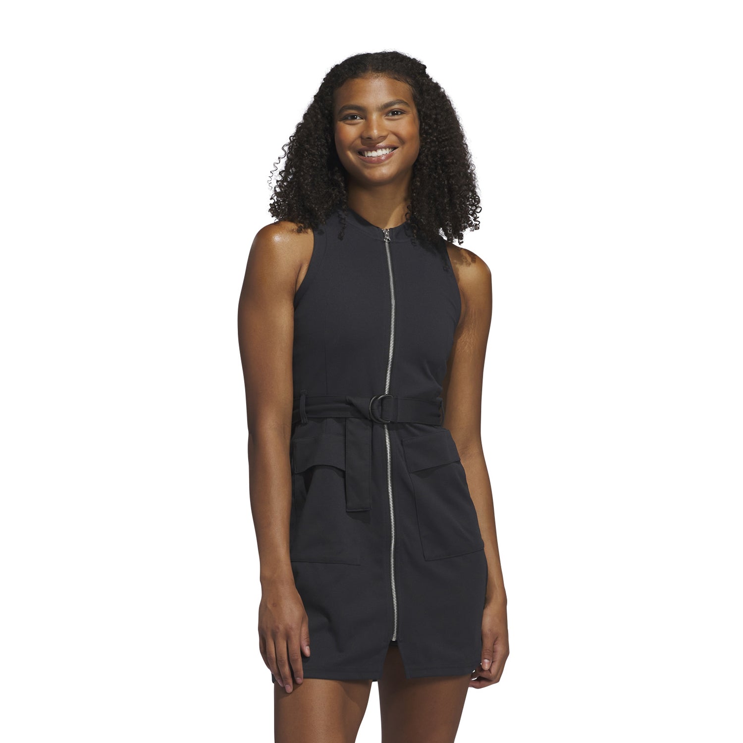 adidas Ladies Sleeveless Dress with Cargo Pocket Detail in Black