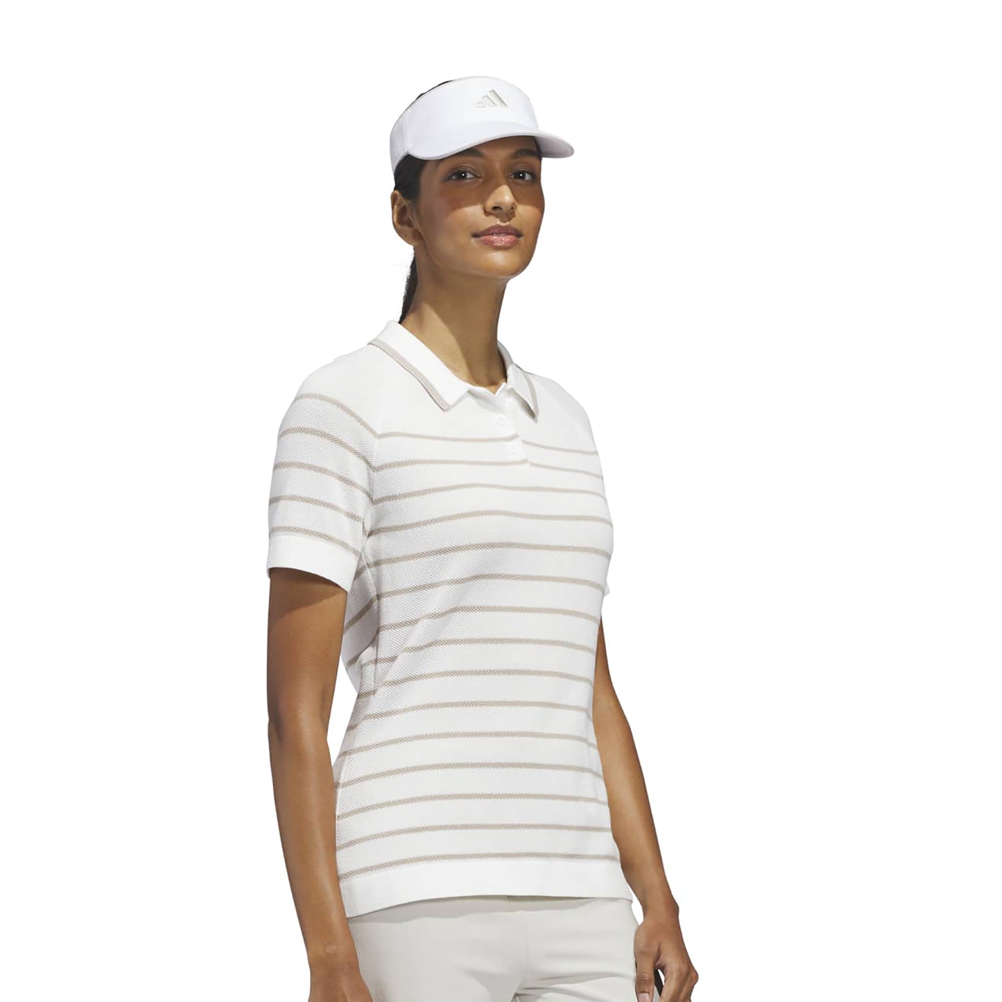 adidas Golf Ladies Striking Mesh Style Knitted Polo with On-trend Contrast Stripes