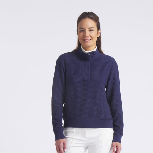 Puma Ladies Mid-Layer Top with Honeycomb fabric in Navy