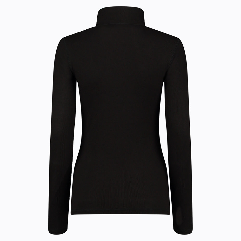 Daily Sports Ladies Soft Ribbed Long Sleeve Roll Neck In Black
