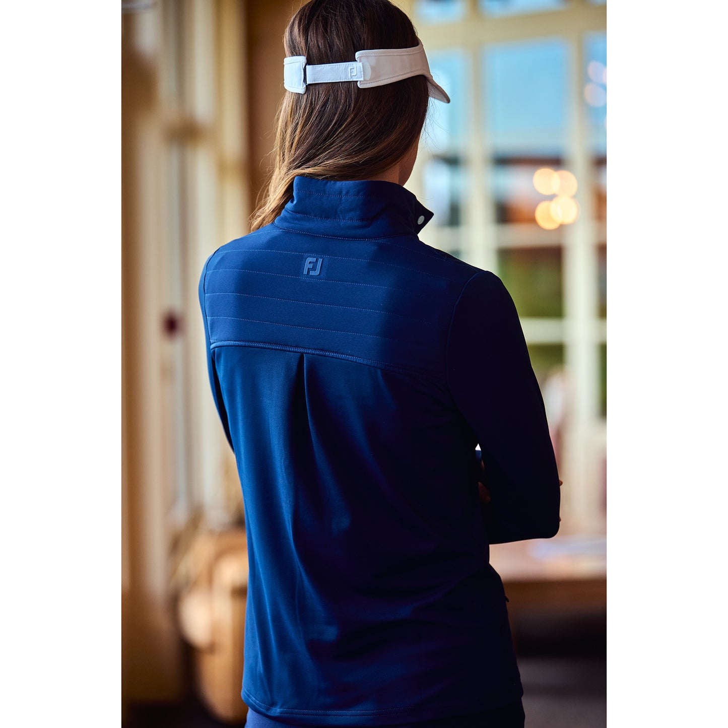 FootJoy Ladies Fleece Backed Thermal Hybrid Top in Navy