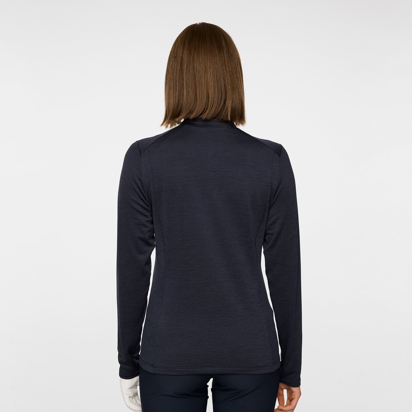 J.Lindeberg Ladies Heathered Zip-Neck Mid-Layer in Navy