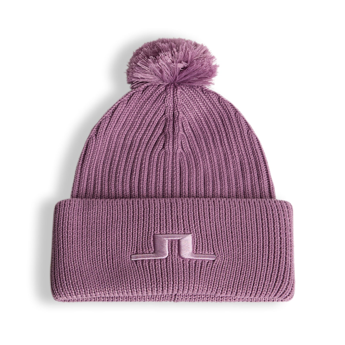 J.Lindeberg Ribbed Knit Bobble Hat with Bridge Logo