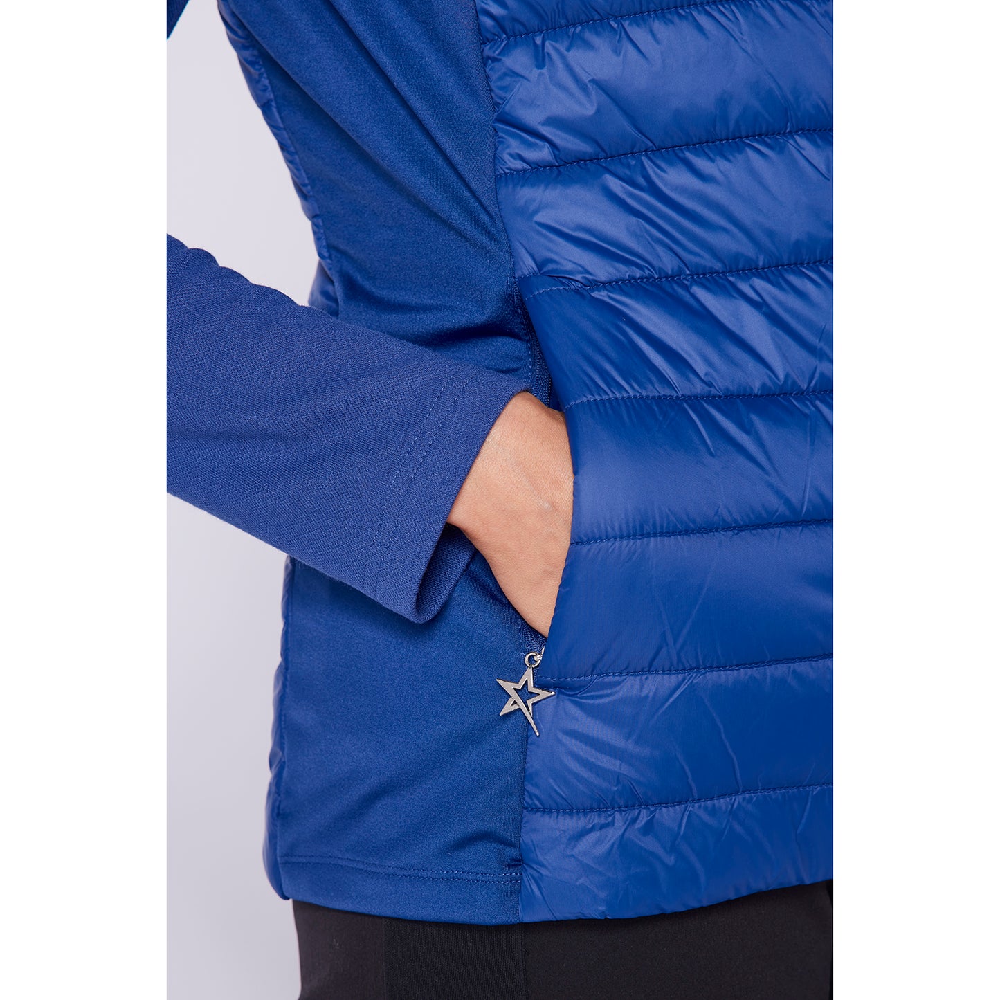 Swing Out Sister Ladies Quilted Gilet with Soft Sheen Finish and Stretch Side Panels