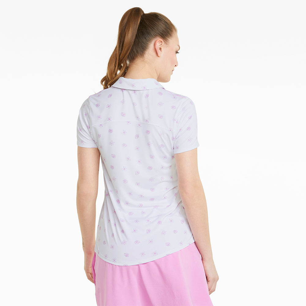 Puma Ladies Cloudspun Garden Print Golf Polo - Medium Only Left